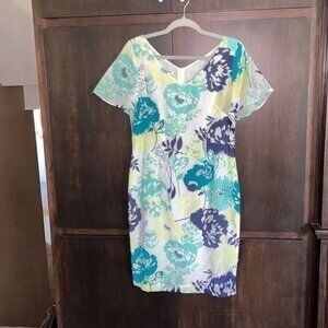 Pendleton Floral Silk Blend Sheath Dress Size 6 Petite